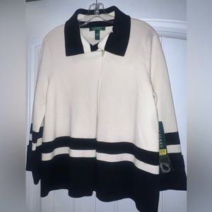 Women’s Ralph Lauren cardigan small NEW W/tags Black & White